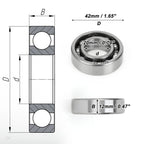 Deep Groove Ball Bearing 20x42x12mm for Scooter Skateboard (6004)