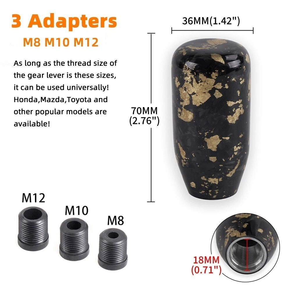 Forged Carbon Fiber Manual Gear Shift Knob Lever Shifter - Universal