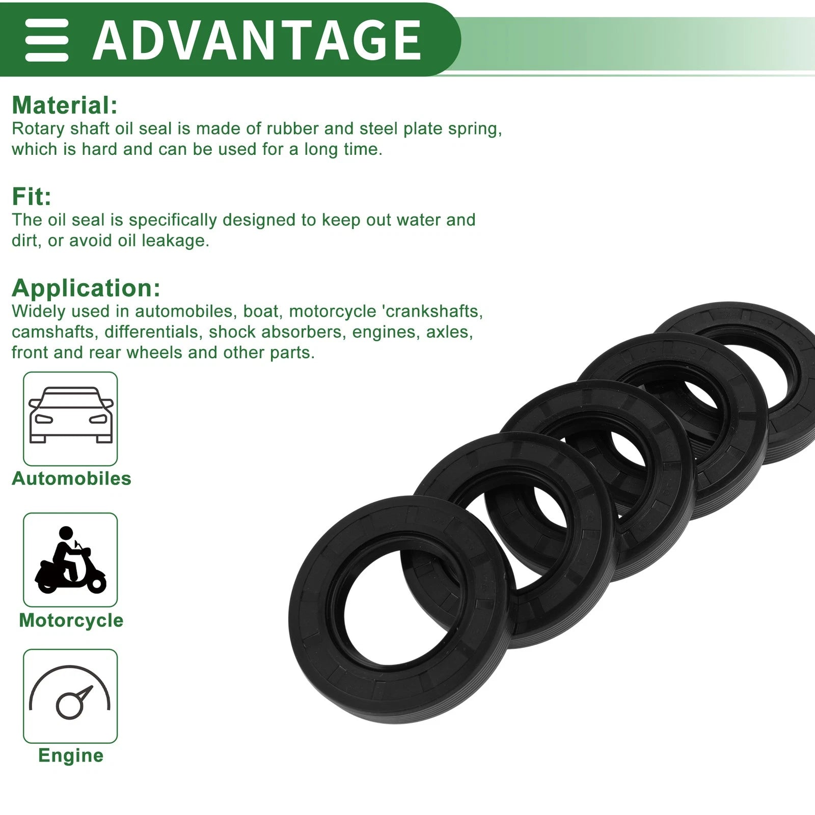 Oil Seal   - NBR Rubber 40x70x12mm