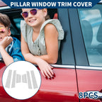 Set of 8 Door Pillar Window Trim for Honda HR-V (2016–2021) Silver Tone