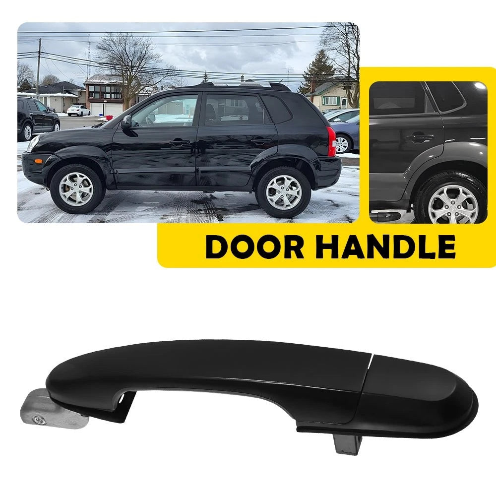 Exterior Door Handle Black for Hyundai Tucson (2005–2006, 2008–2009) Rear Left
