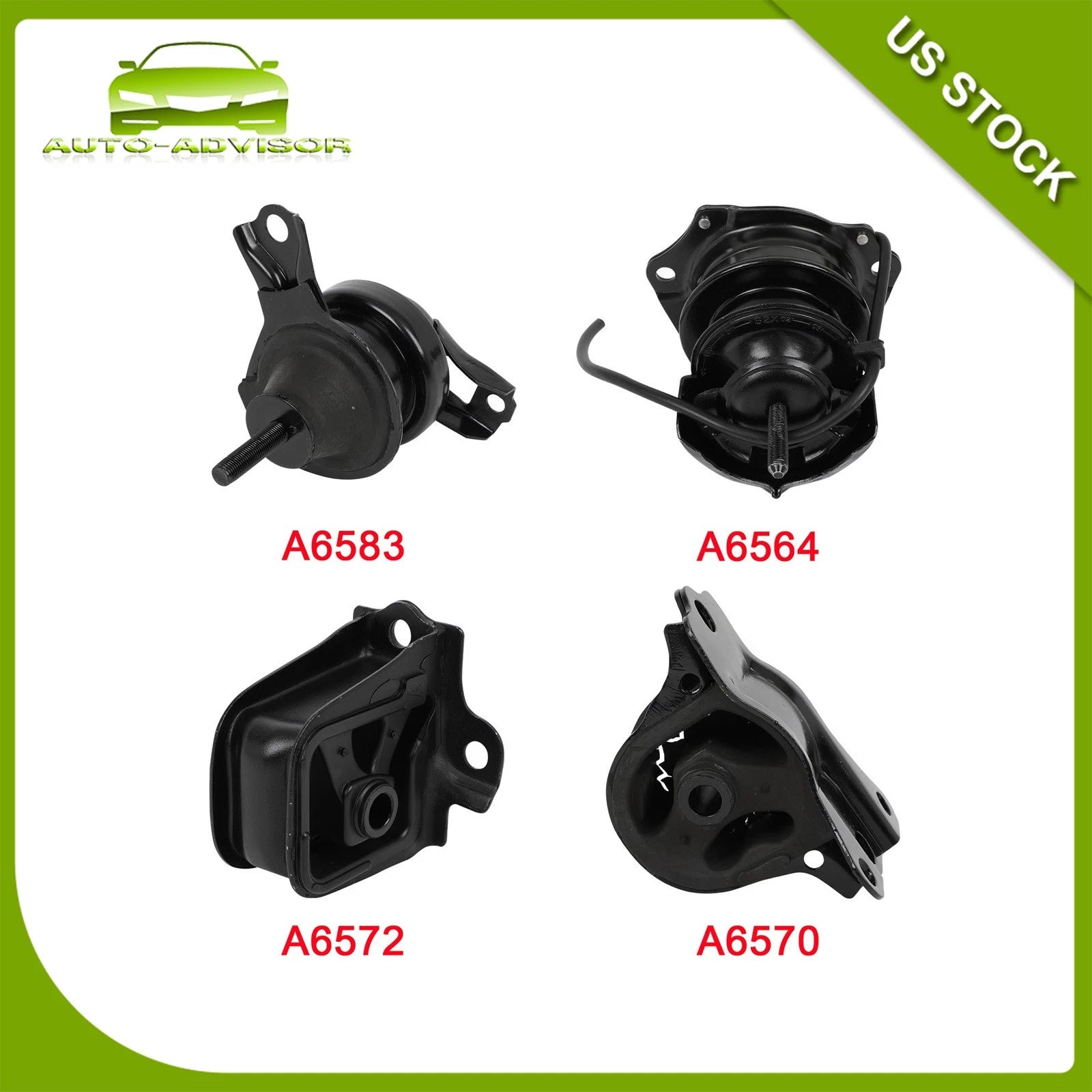 Set of 4 Engine Motors for Honda Accord (1998–2002) 2.3 L4 AT Trans