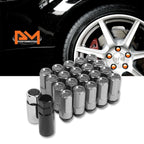 Set of 20 JDM M12X1.5 Gun Metal Aluminum Rim Lug Nuts with Cap & Adapter