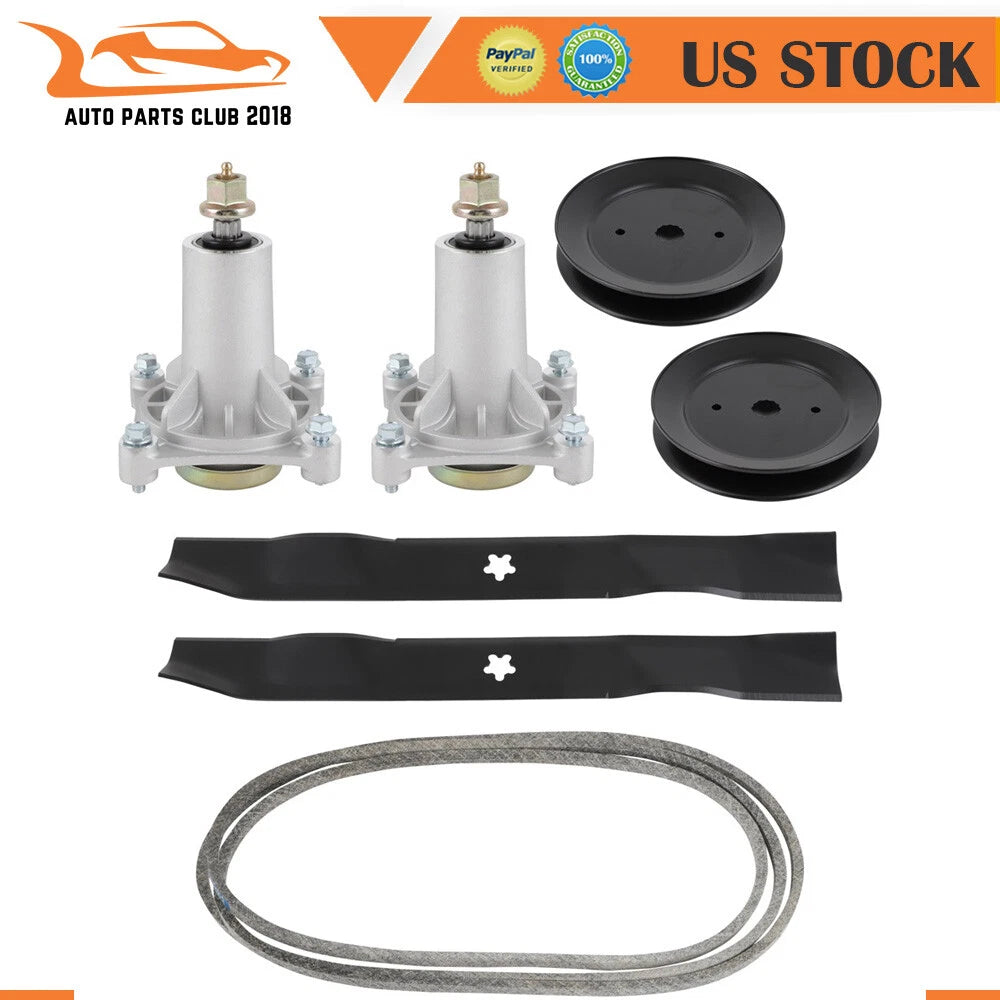 Rebuild Kit for Craftsman Husqvarna Poulan 42" Deck (Belt, Blades, Spindles, Pulleys)