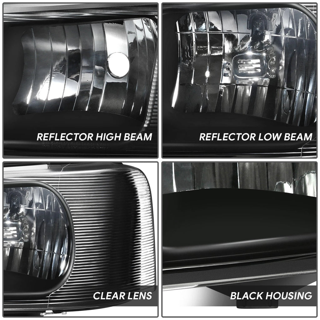 Headlights with Signal Bumper Lamps for Express Savana 1500 2500 3500 (2003–2022)