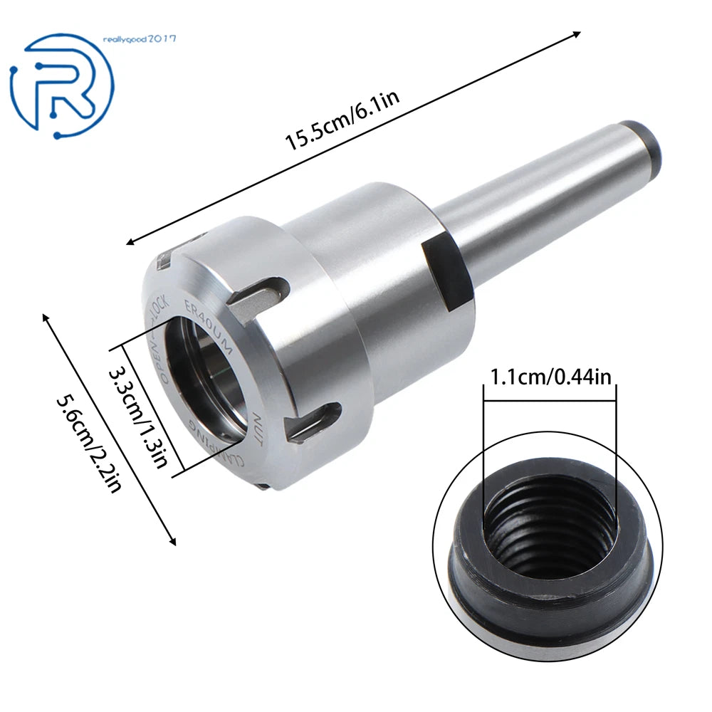 ER40 MT3 3.1" Milling Collet Chuck Tool Holder 1/2-13 UNC TIR .0002"