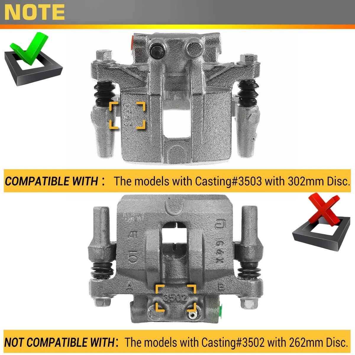 Pair Rear Brake Calipers for Jeep Compass Patriot (2007-2017)