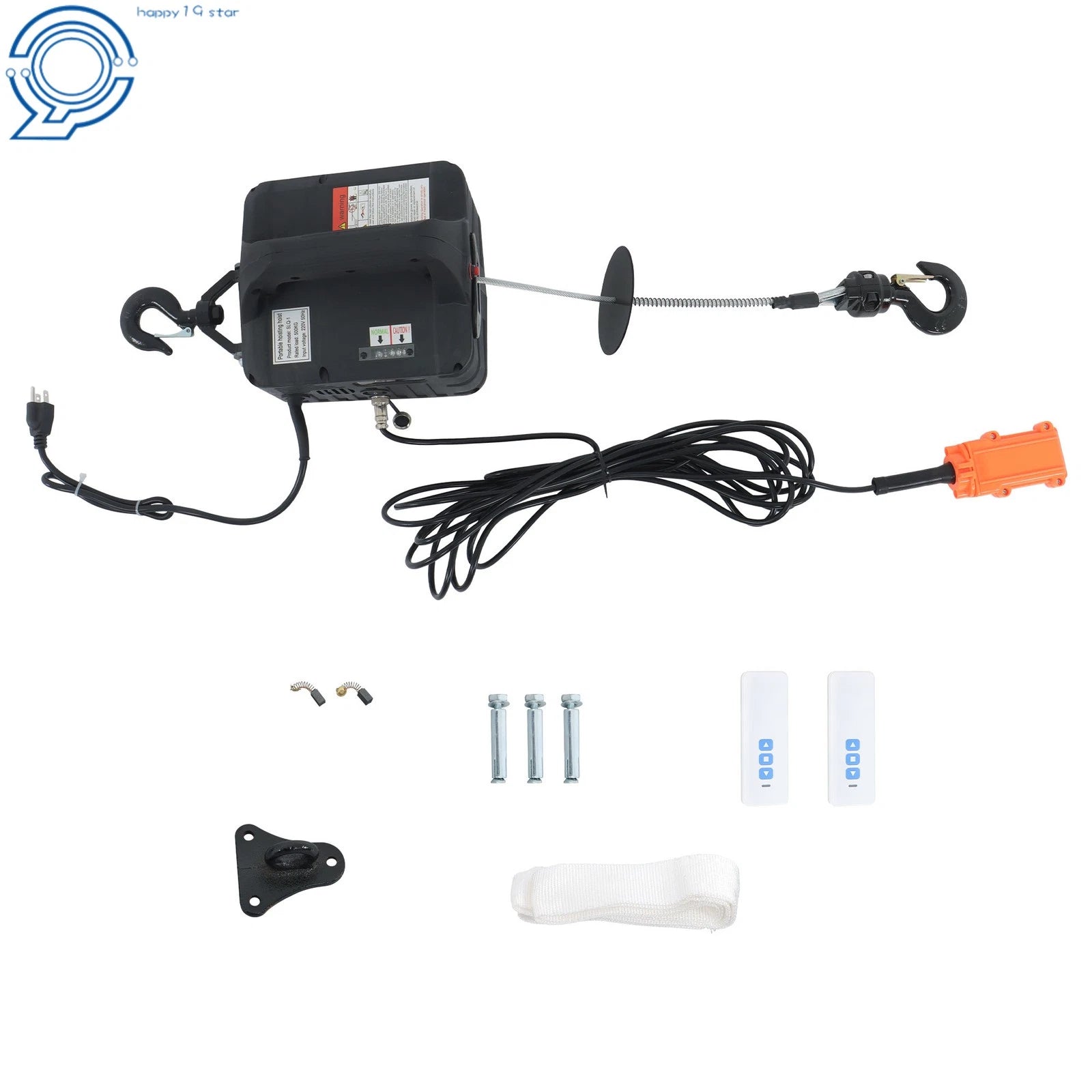 Electric Hoist Winch with Wired and Wireless Remote Control (1100 lbs)