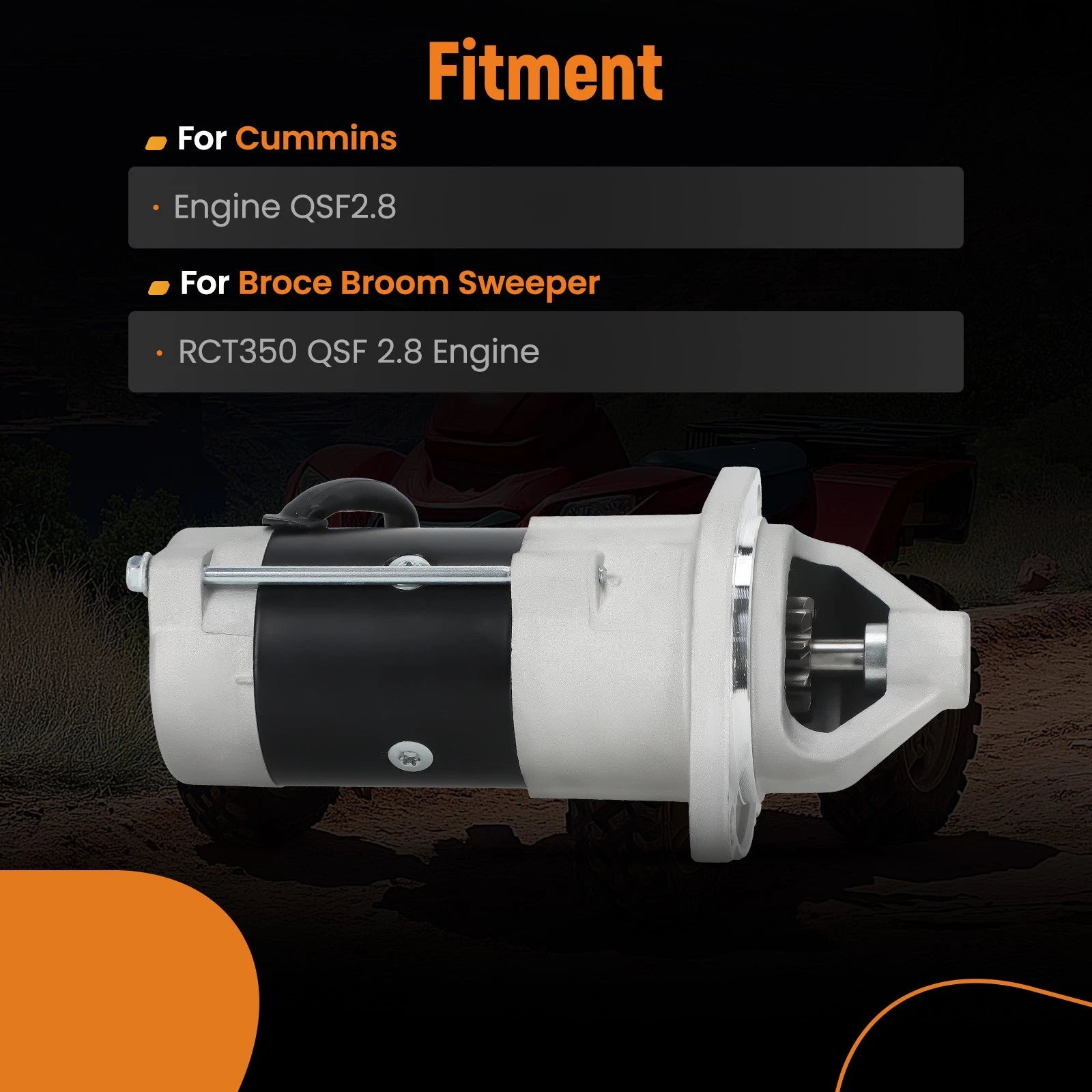 Starter Motor for Cummins QSF2.8 (12V, RCT350)