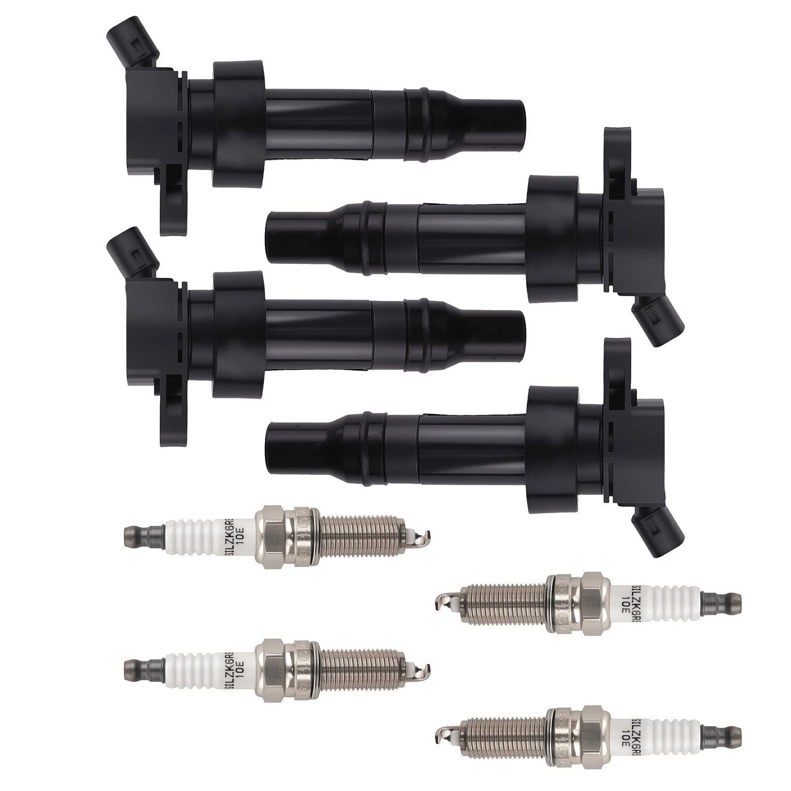 4x Ignition Coils + 4x Spark Plugs for Hyundai Accent Kia Rio (2012–2020)