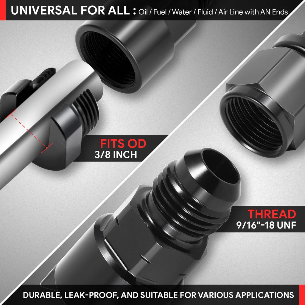 6AN Feed EFI Adapter Fitting for Fuel Line to 3/8" Rail (1500PSI)