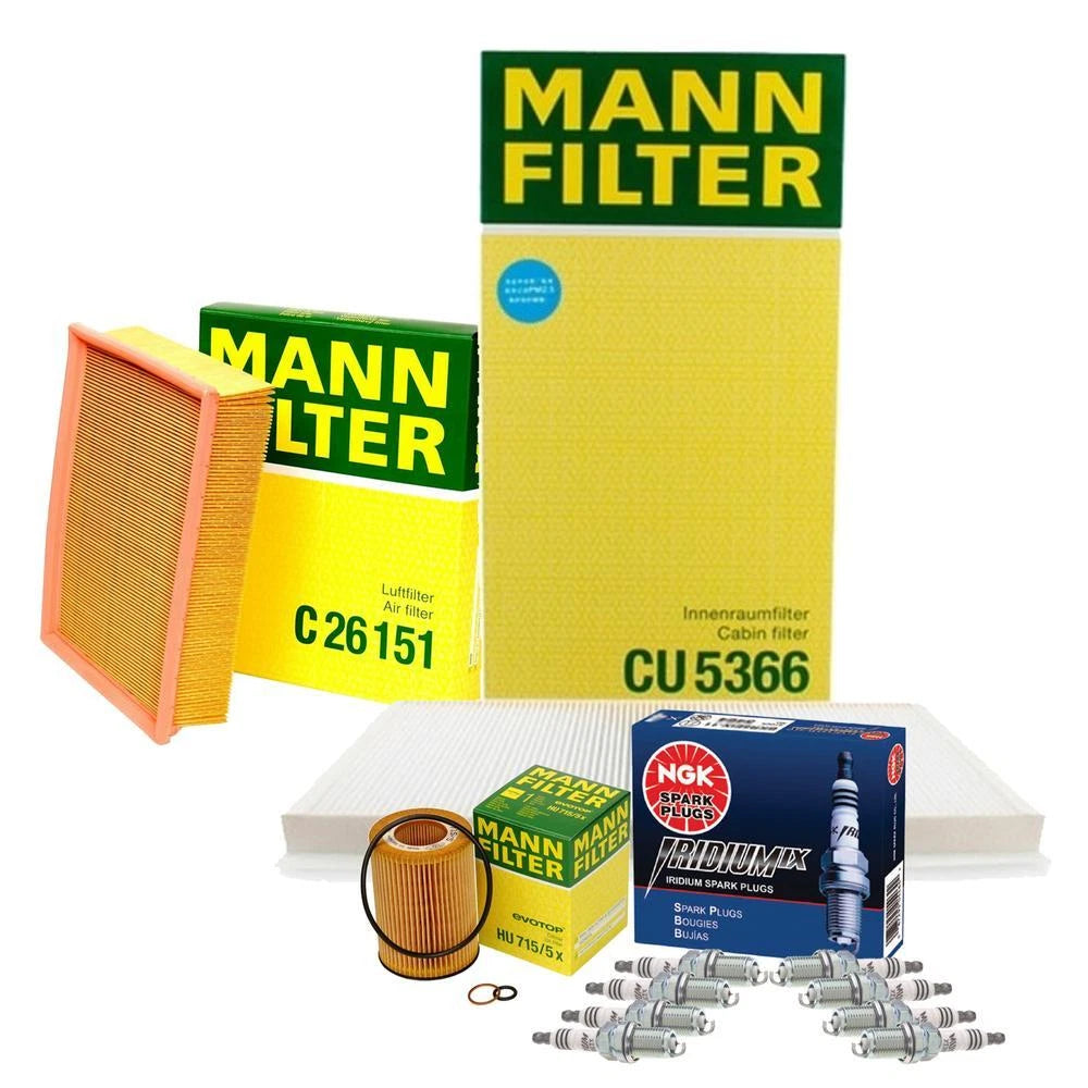 Ignition Tune Up Kit with Mann Filters & NGK Spark Plugs for BMW E53 X5 (2000–2006)