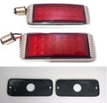LED Tail Lights Flush Fit with Chrome Bezel and Gaskets for 1941 Ford