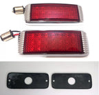 LED Tail Lights Flush Fit with Chrome Bezel and Gaskets for 1941 Ford