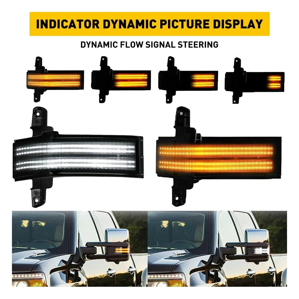 2X LED Switchback White/Amber Side Lights for Chevy Silverado GMC Sierra (2014–2023)