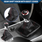 6 Speed Gear Shift Knob with Dust Cover for Audi A4 (2007–2015) Faux Leather Black