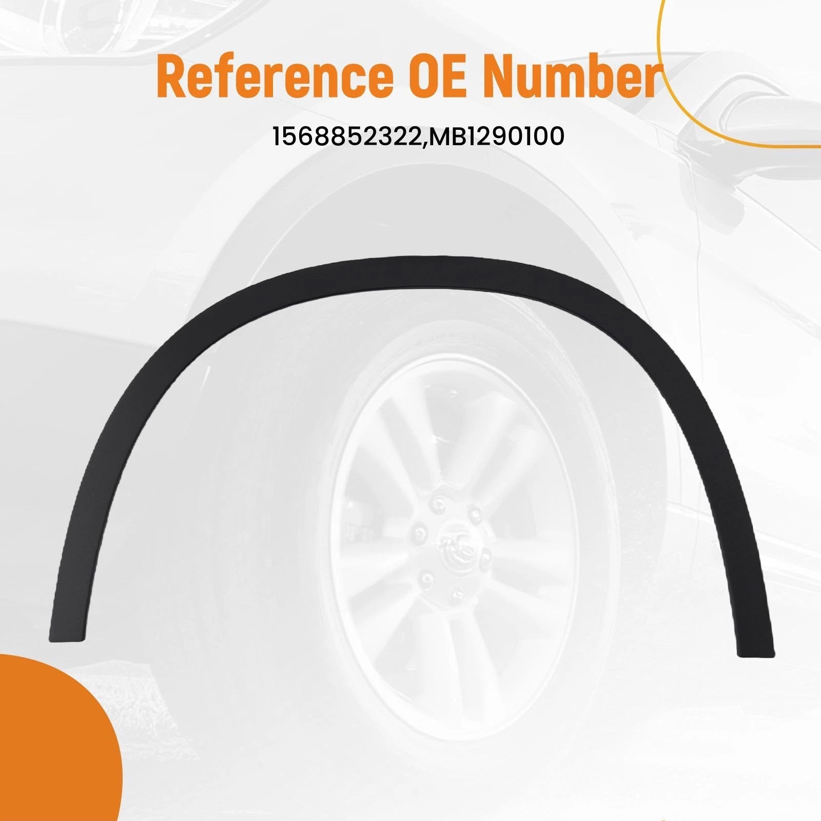 Front Left Molding Trim for Mercedes GLA250 GLA45 (2015–2020) MB1290100 Black Plastic
