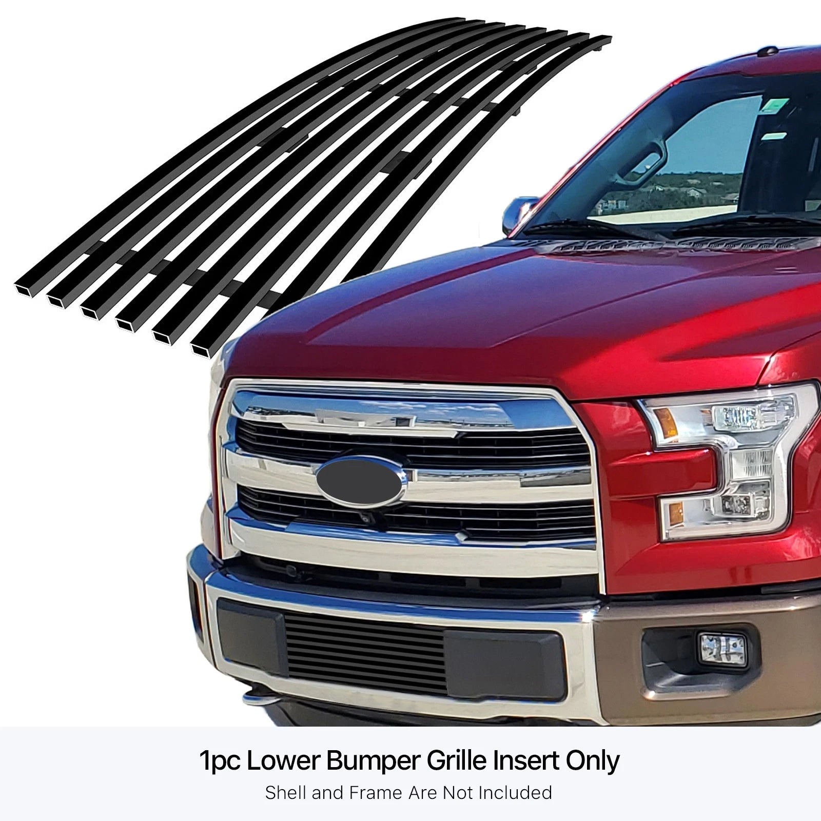 Black Lower Bumper Billet Grille Insert for Ford F-150 (2015-2017)