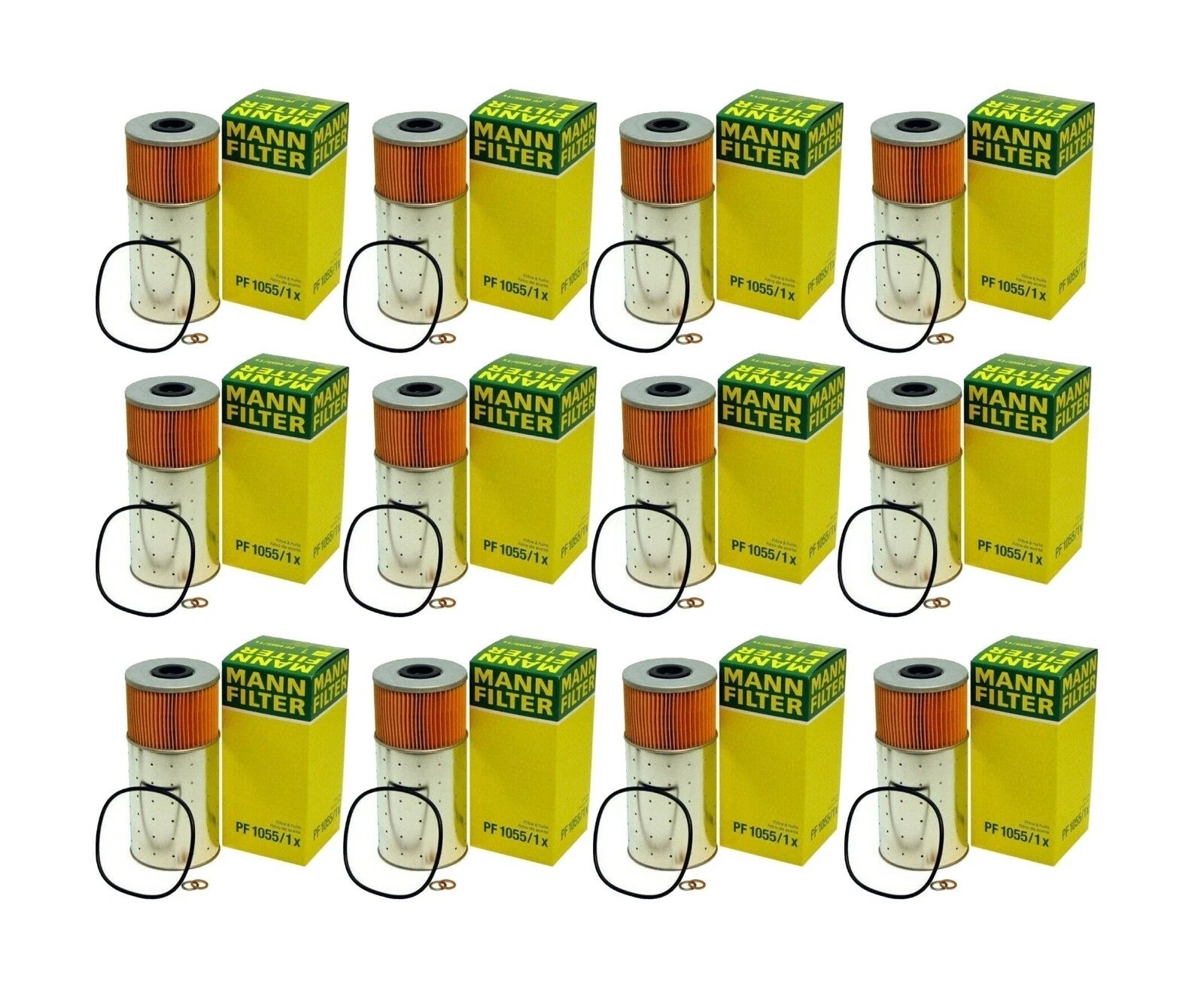 Set of 12 Engine Oil Filters for Mercedes W123 W126 W115 W116 (1976–1985)