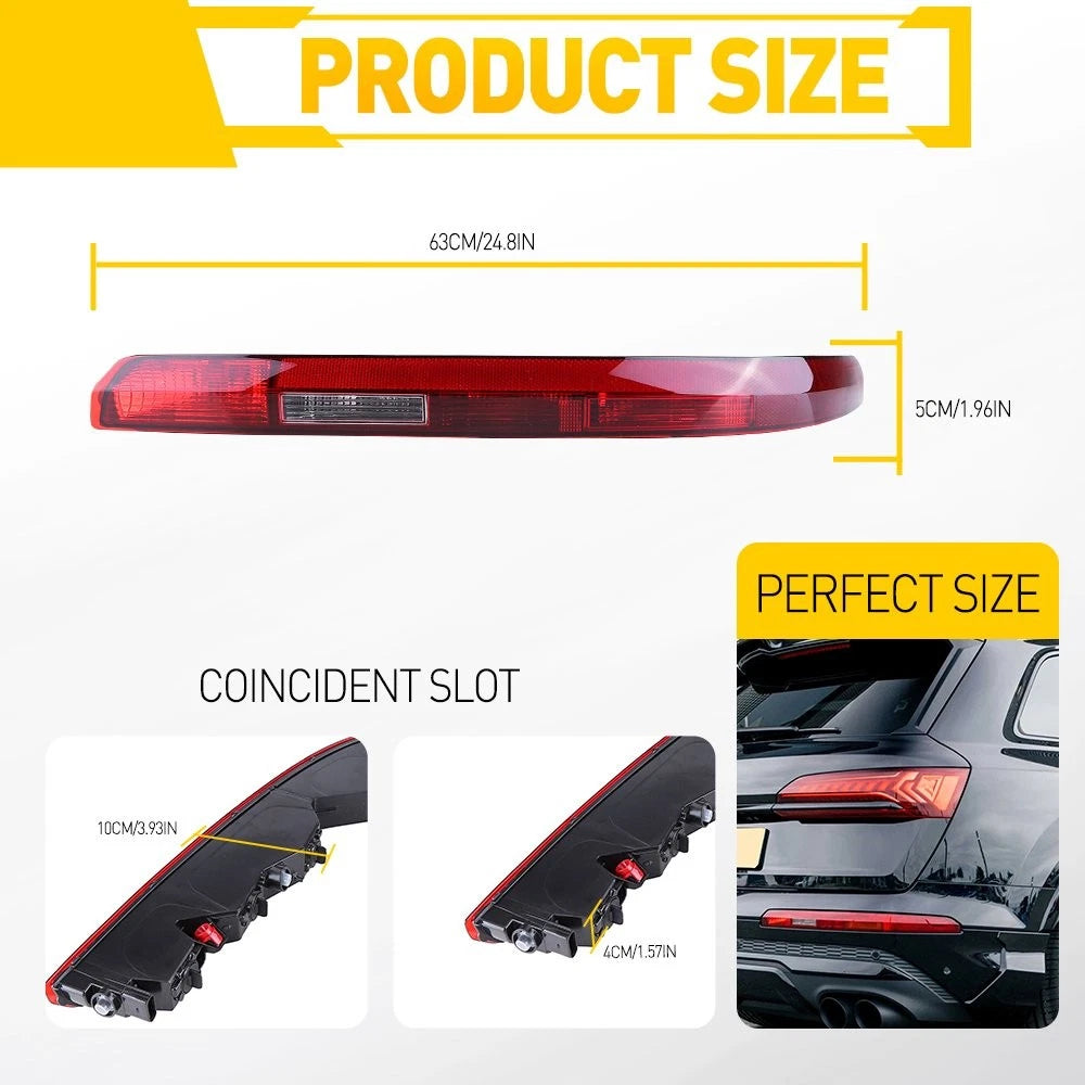 2X Rear Side Bumper Brake Tail Light Red Lens for Audi Q7 (2016–2020)