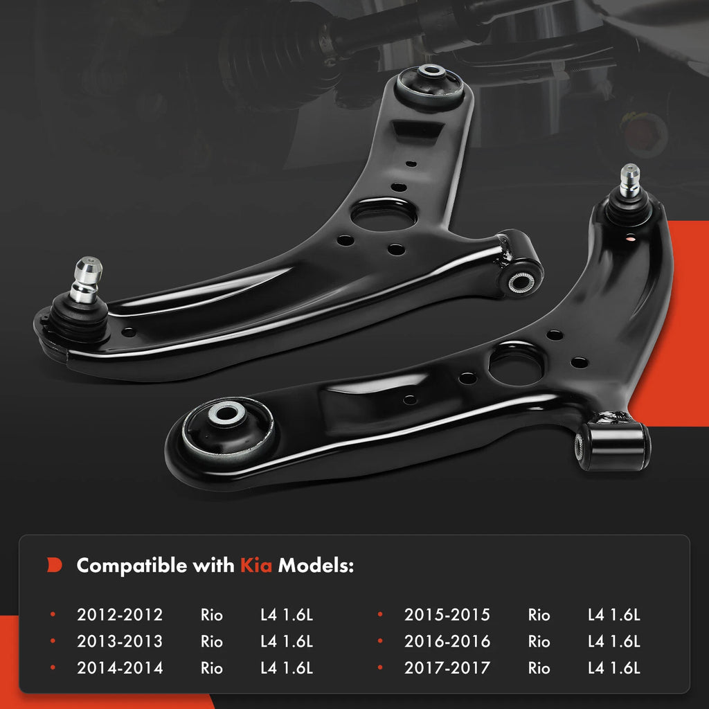 2X Front Lower Control Arm & Ball Joint for Kia Rio (2012-2017)