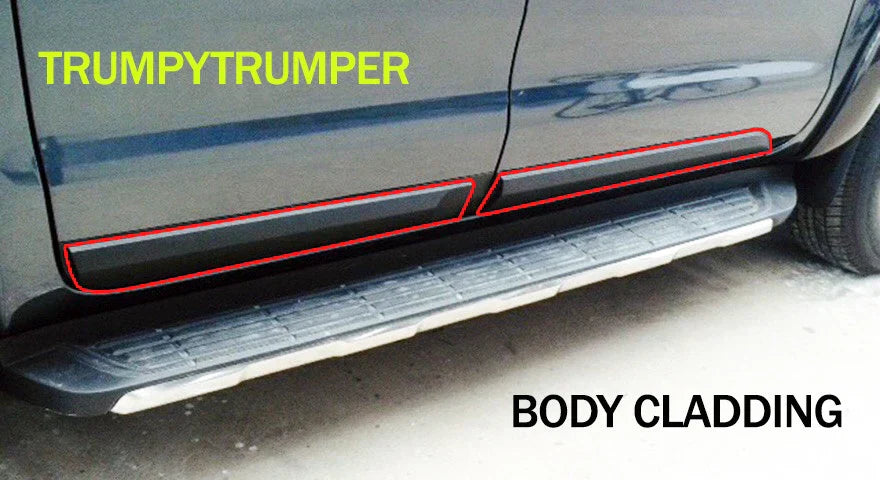Matte Black Slim Body Cladding for Ford Ranger PX1 PX2 (2012-2018)