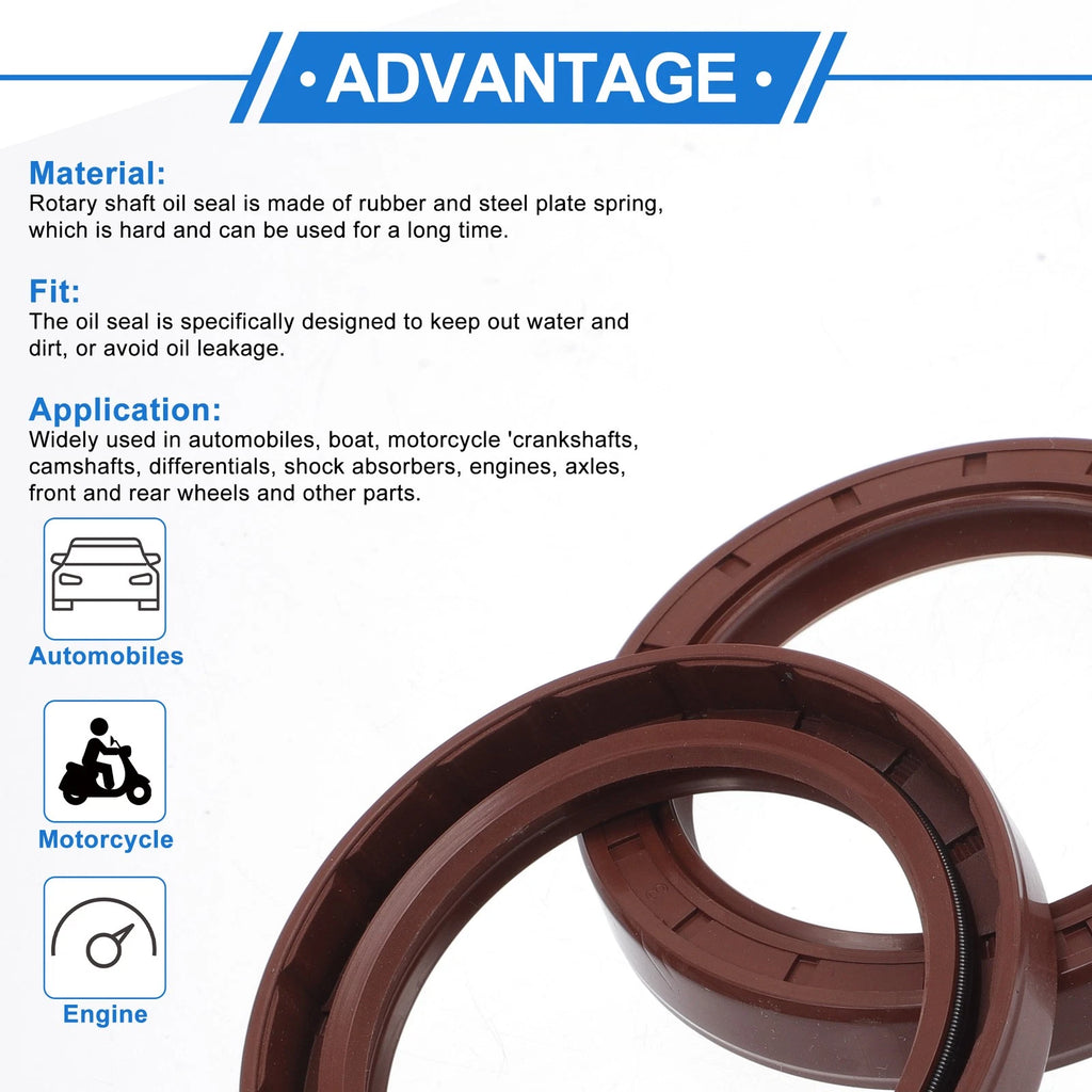 Set of 2 Oil Seal Rotary Shaft Seal FKM Rubber 60x80x12mm for Various Models