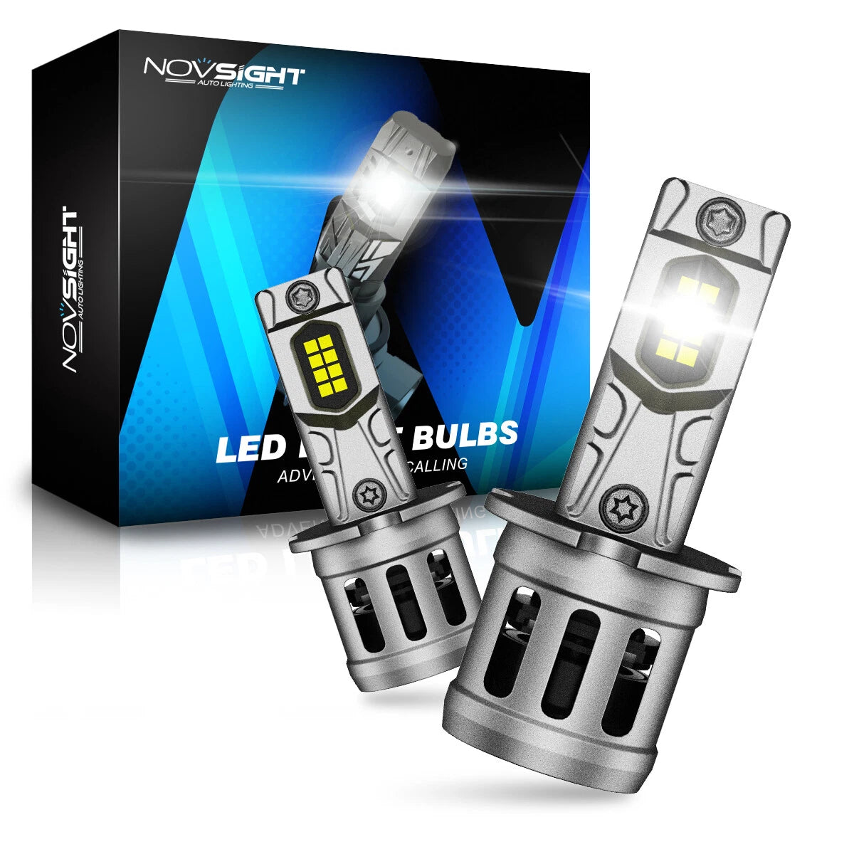 H3 LED Headlight Bulbs Conversion Kit for NOVSIGHT (6500K, 20000LM)