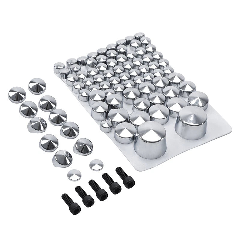 Chrome Bolt Caps Toppers Kit for Harley Davidson Softail FL FLS FX (2007–2013)