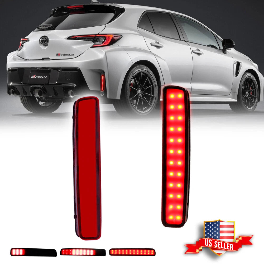 Full LED Rear Bumper Reflector Lights for Toyota GR Corolla (2023–2023)