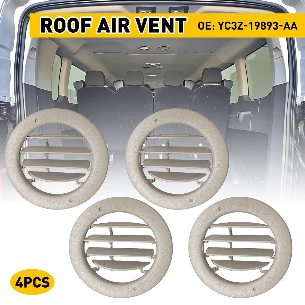 Set of 4 Roof Headliner AC Heater Air Vents for Ford Transit (2015–2025)