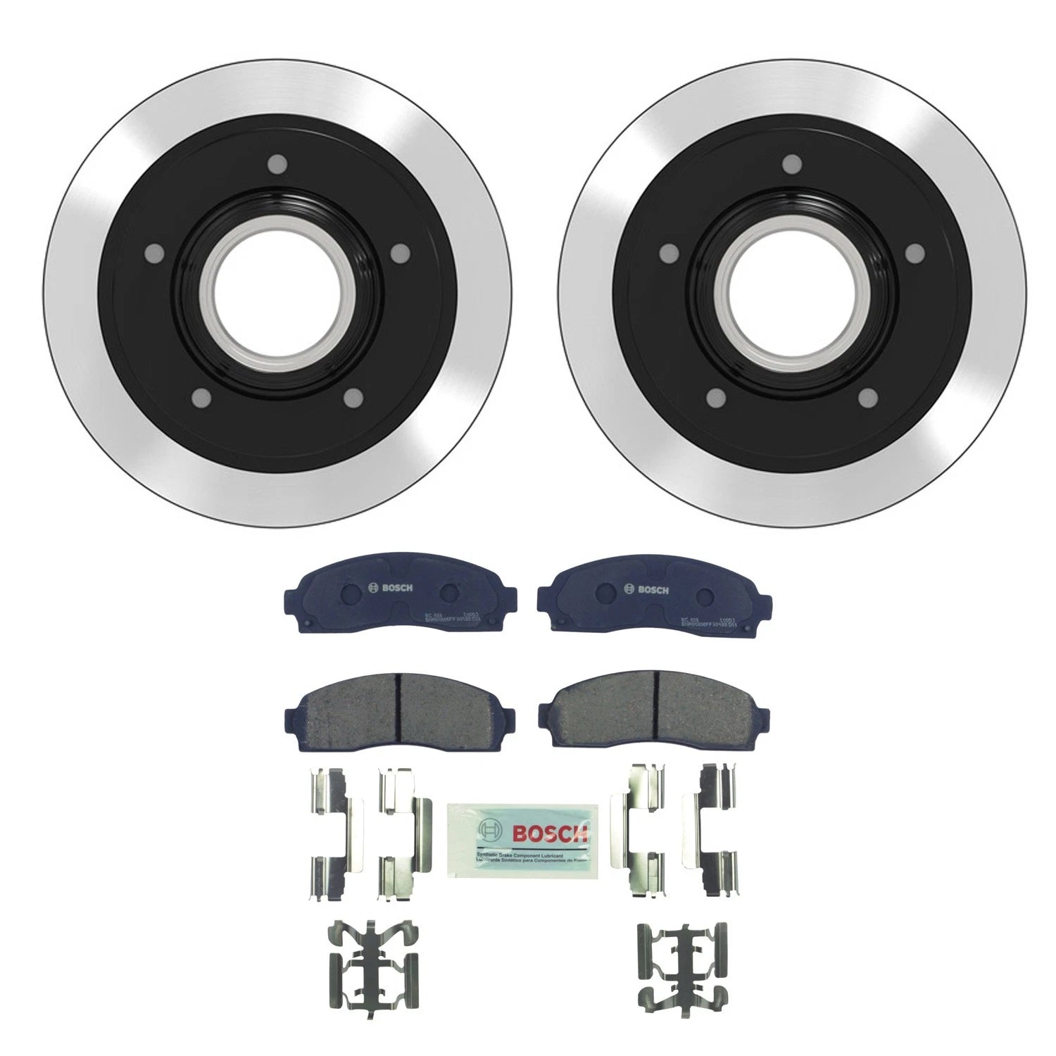 Set of 2 Front Rotors & Bosch QuietCast Brake Pads for Ranger RWD