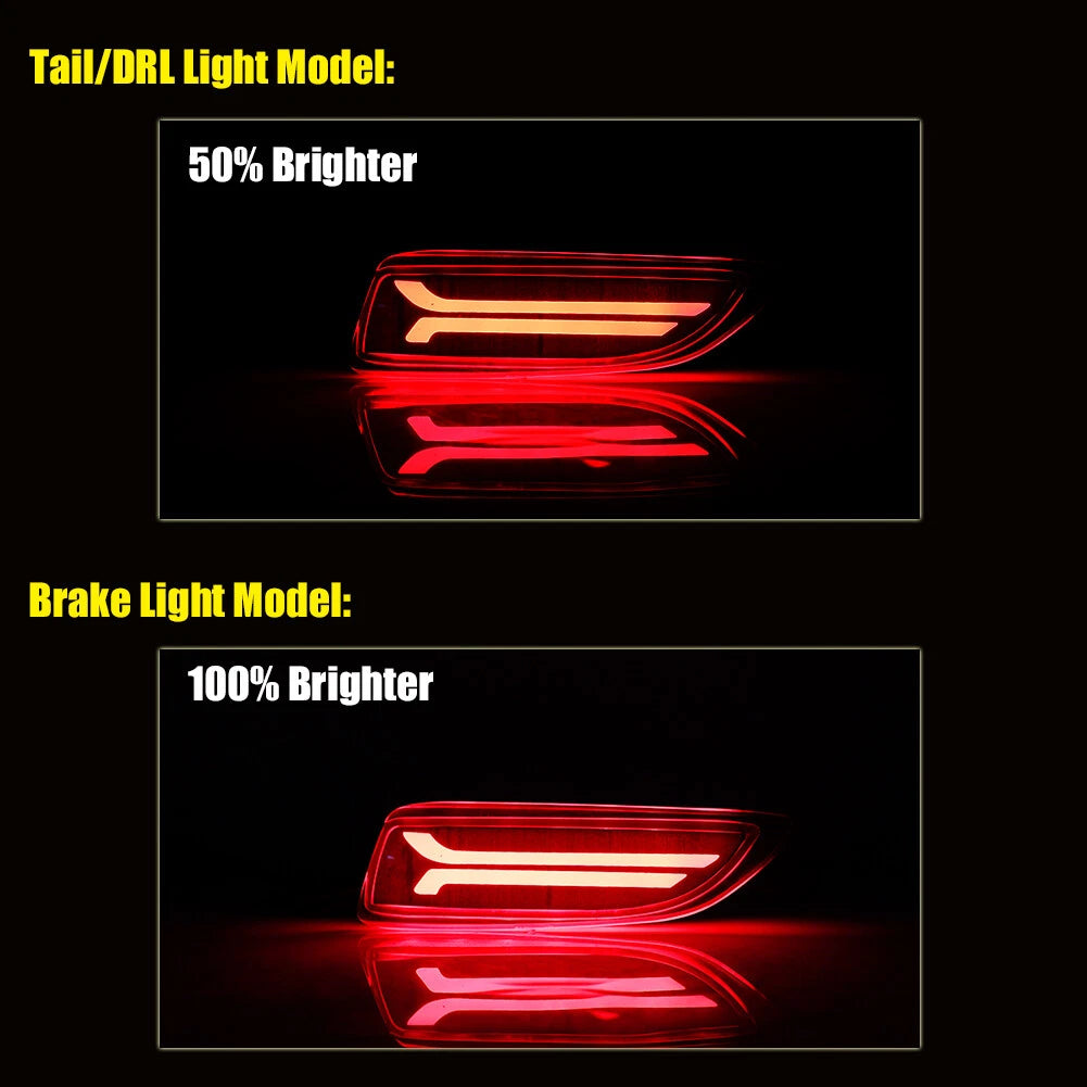 Red LED Rear Reflector Brake Signal Lights for Toyota Corolla Lexus CT200h (2011–2013)