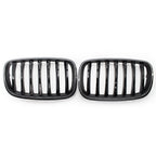 Carbon Style Gloss Black Grille for BMW X5 X6 E70 E71 (2008–2013)