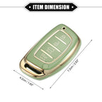 TPU Green 4 x Button Remote Keyless Key Fob Cover for Hyundai Elantra (2017-2023)
