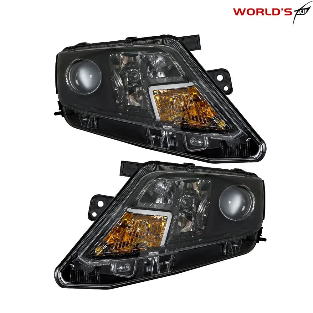 Set of 2 Projector Halogen Headlights for Ford Fusion (2010–2012) Black Housing