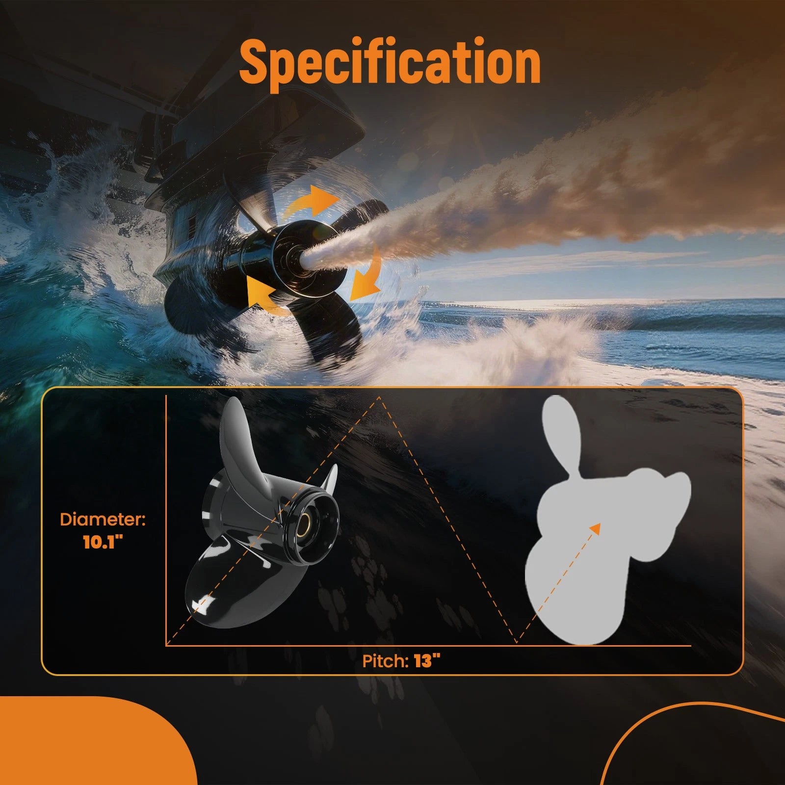 10.1x13 Propeller for Johnson 15-35HP E-Tec (2009-Present) 3 Blade