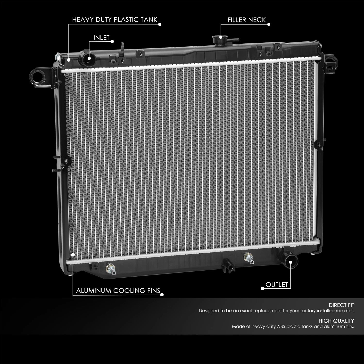 Aluminum Radiator for Lexus LX470 Toyota Land Cruiser (2003–2007) DPI2755