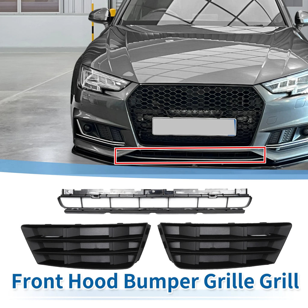 Front Lower Bumper Grille for Audi A4 B9 (2016–2018) Black S-Line