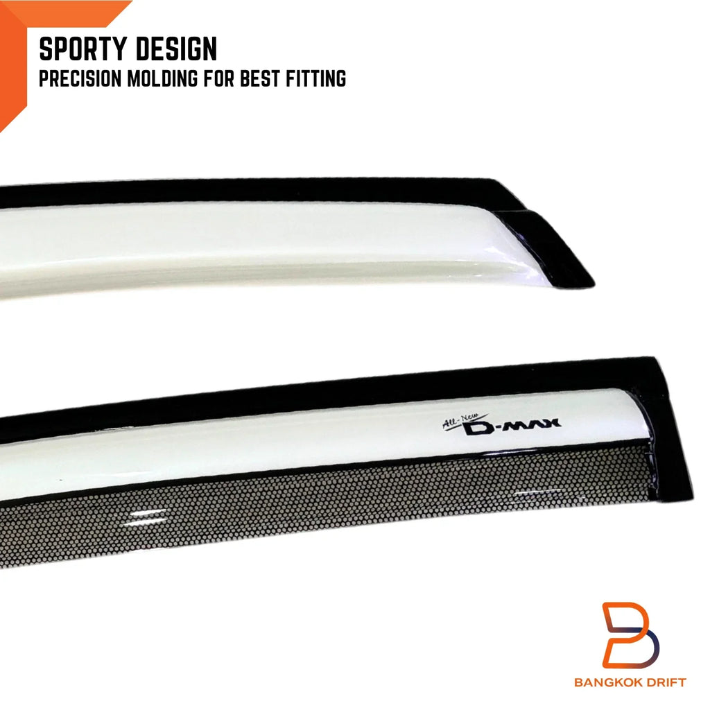 White Pearl Visor Rain Shield Weather Guard for Isuzu D-Max (2012-2019)