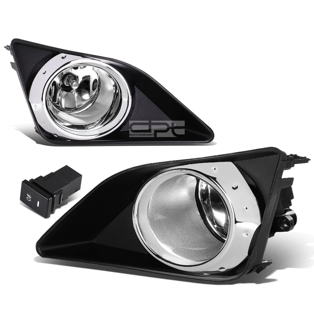 Pair of Fog Lights with Switch for Toyota Corolla (2009–2010) - Clear Lens, Chrome Ring