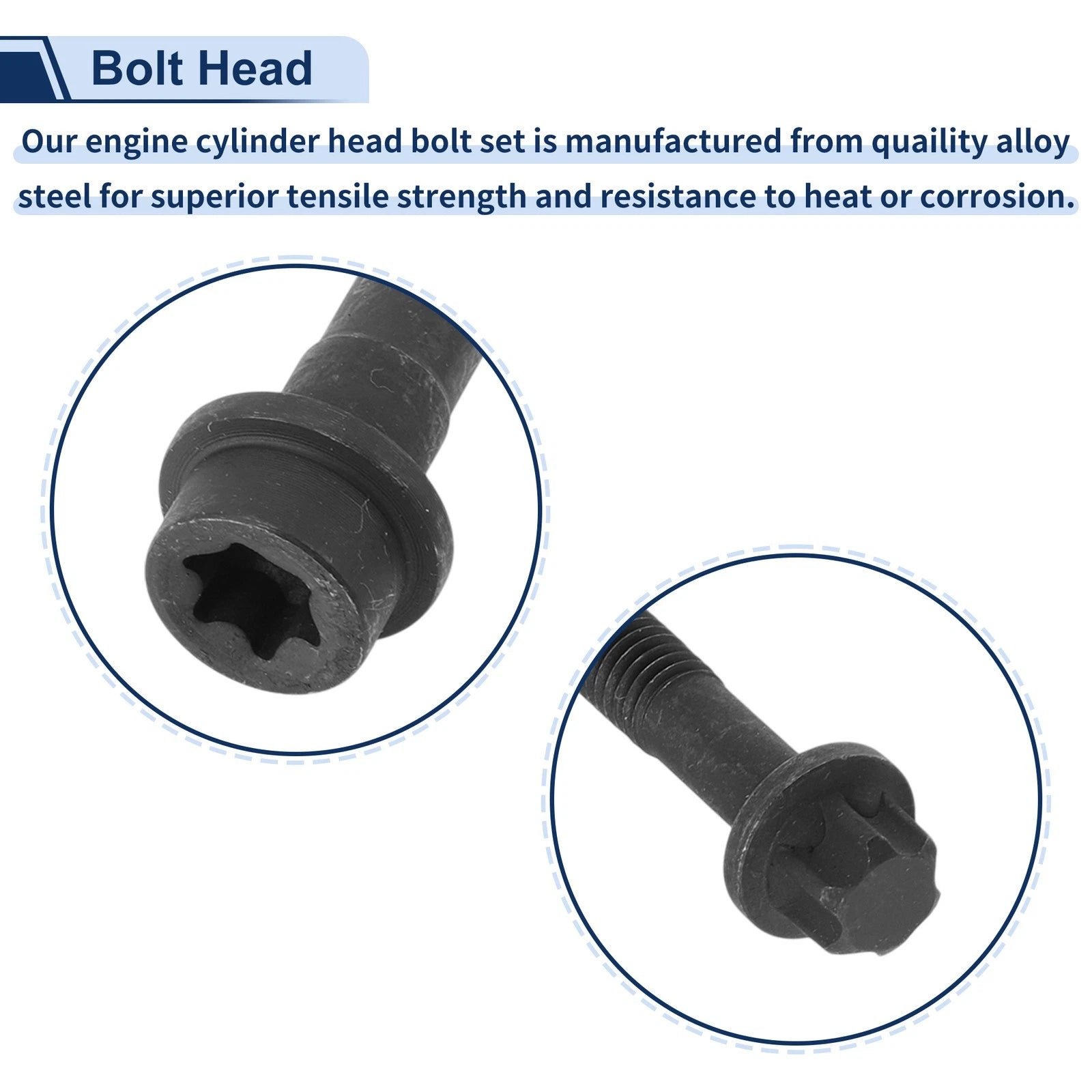 Set of 10 Engine Cylinder Head Bolts for Ford Explorer 4.0L V6 (1997–2000) No. ES 72171
