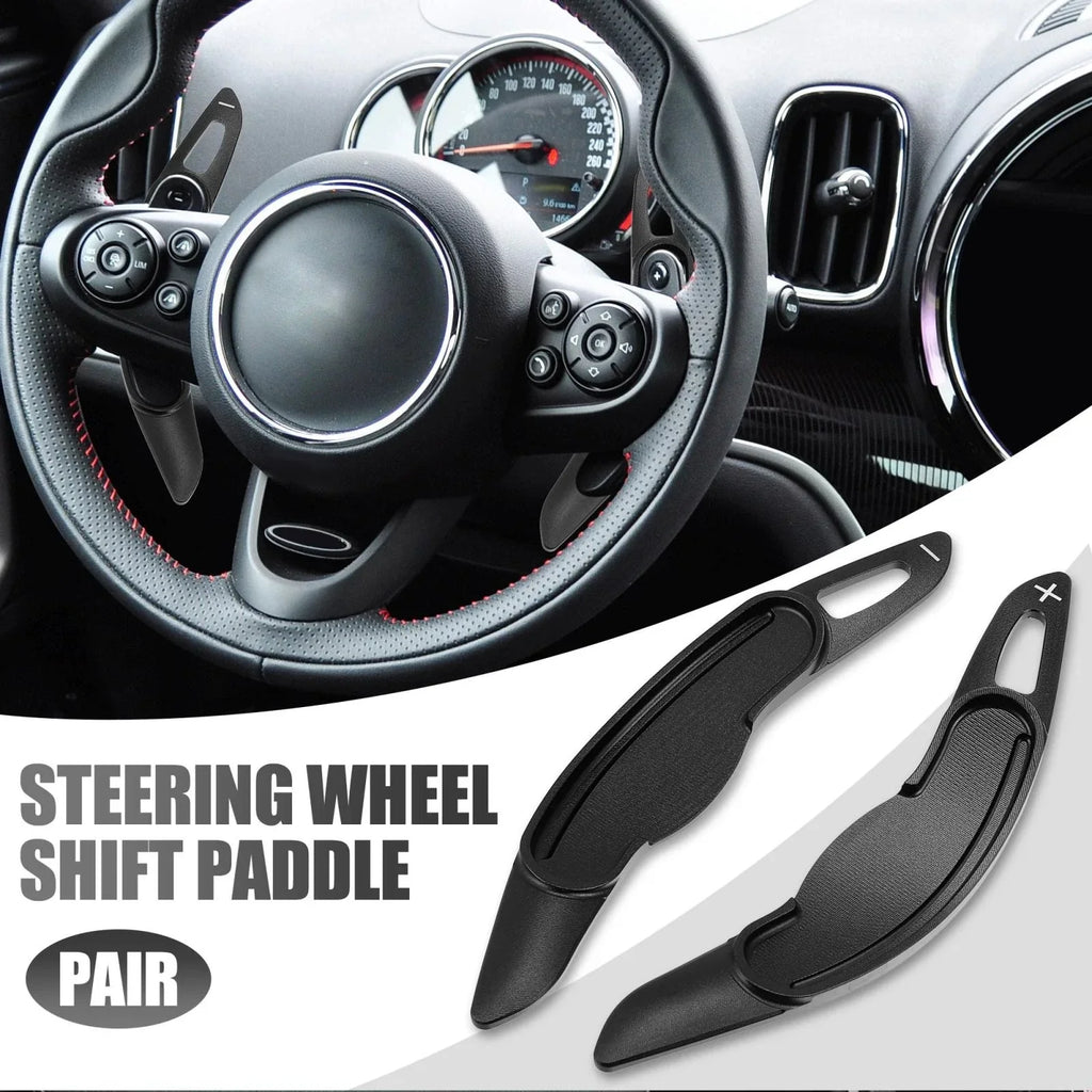 Black Steering Wheel Shift Paddle Extend Cover for BMW Mini Cooper
