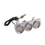Set of 3 Chrome Mechanical Gauges for Universal Vehicles (52mm)
