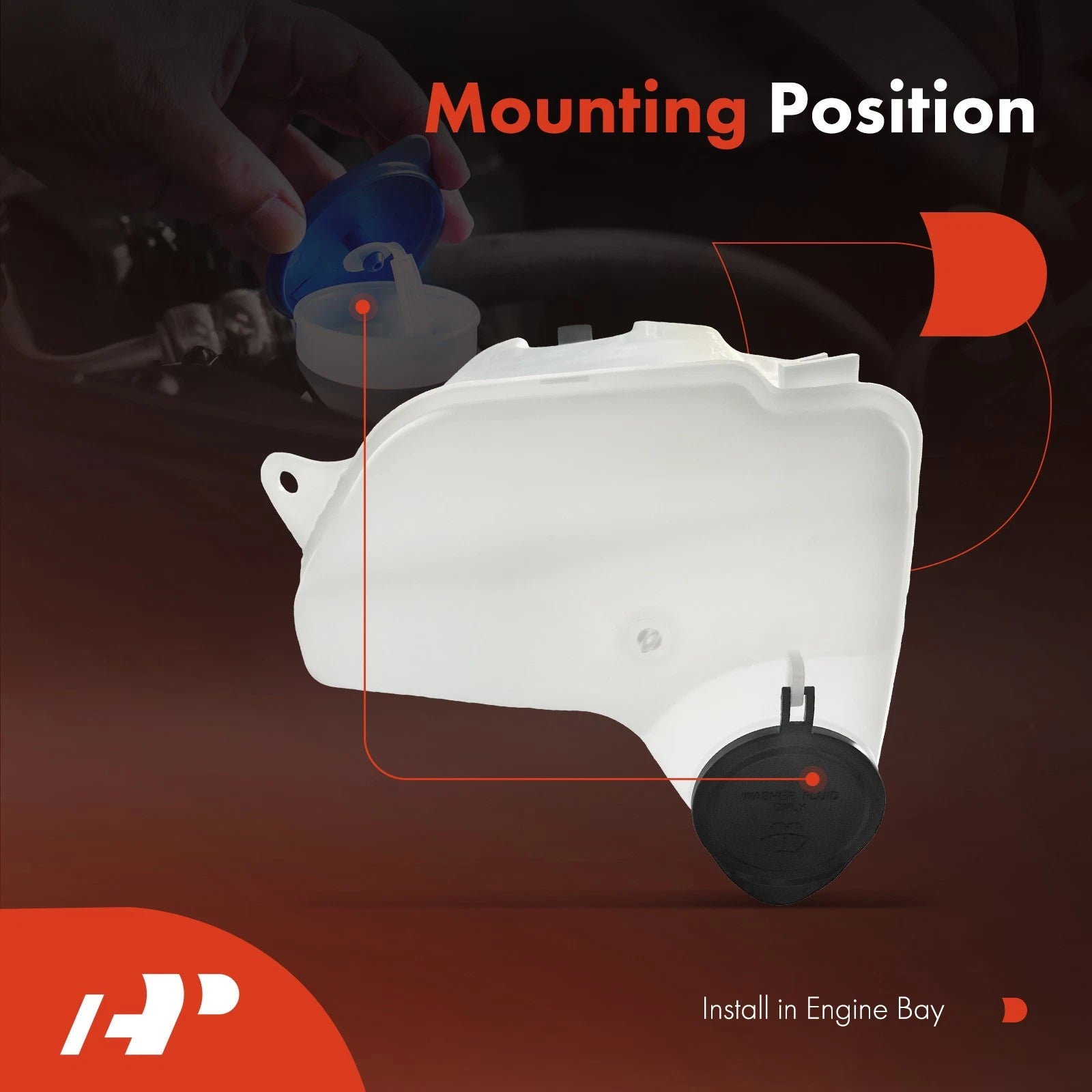 Windshield Washer Reservoir with Pump for Toyota Corolla (1998-2002)