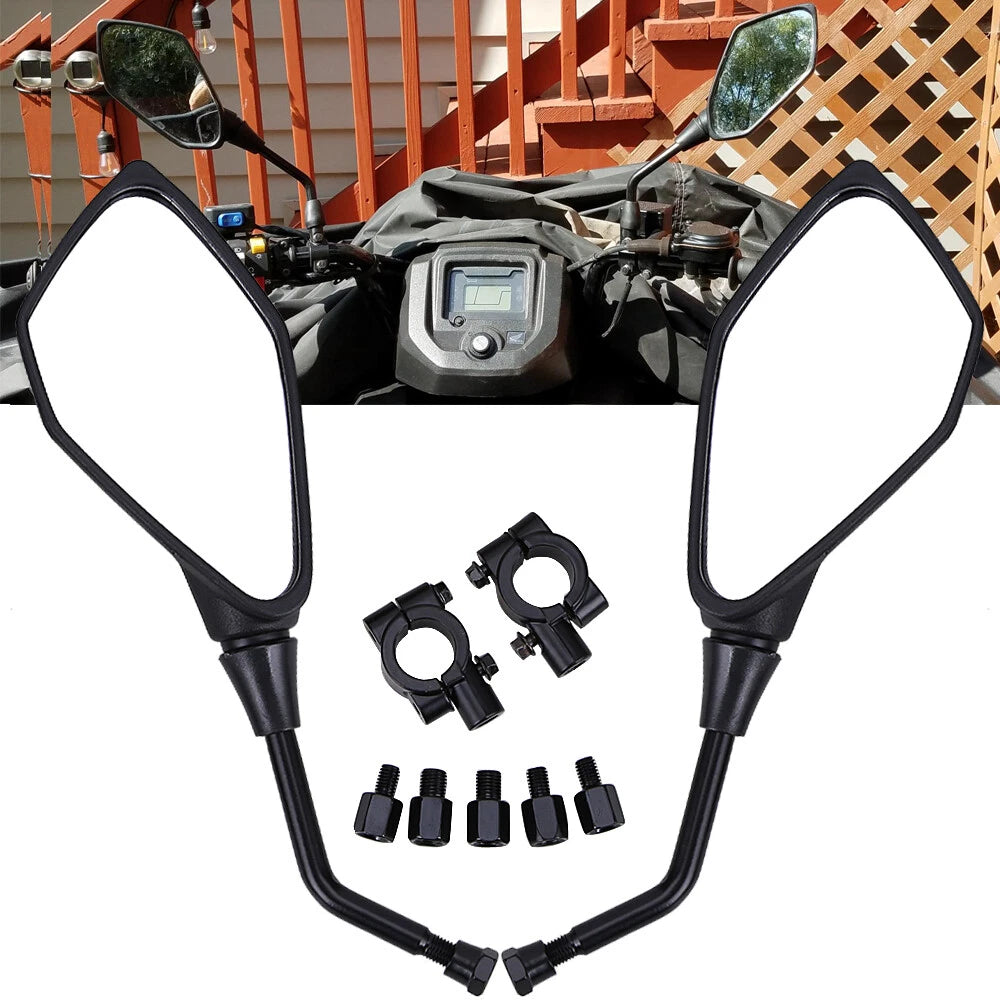 7/8" 22mm Handle Bar End Rearview Side Mirrors for Universal Motorcycle ATV Scooter