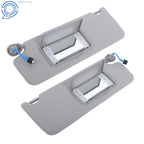 Set of 2 Sun Visors for Honda Pilot Ridgeline (2017-2021) Gray with Light Mirror