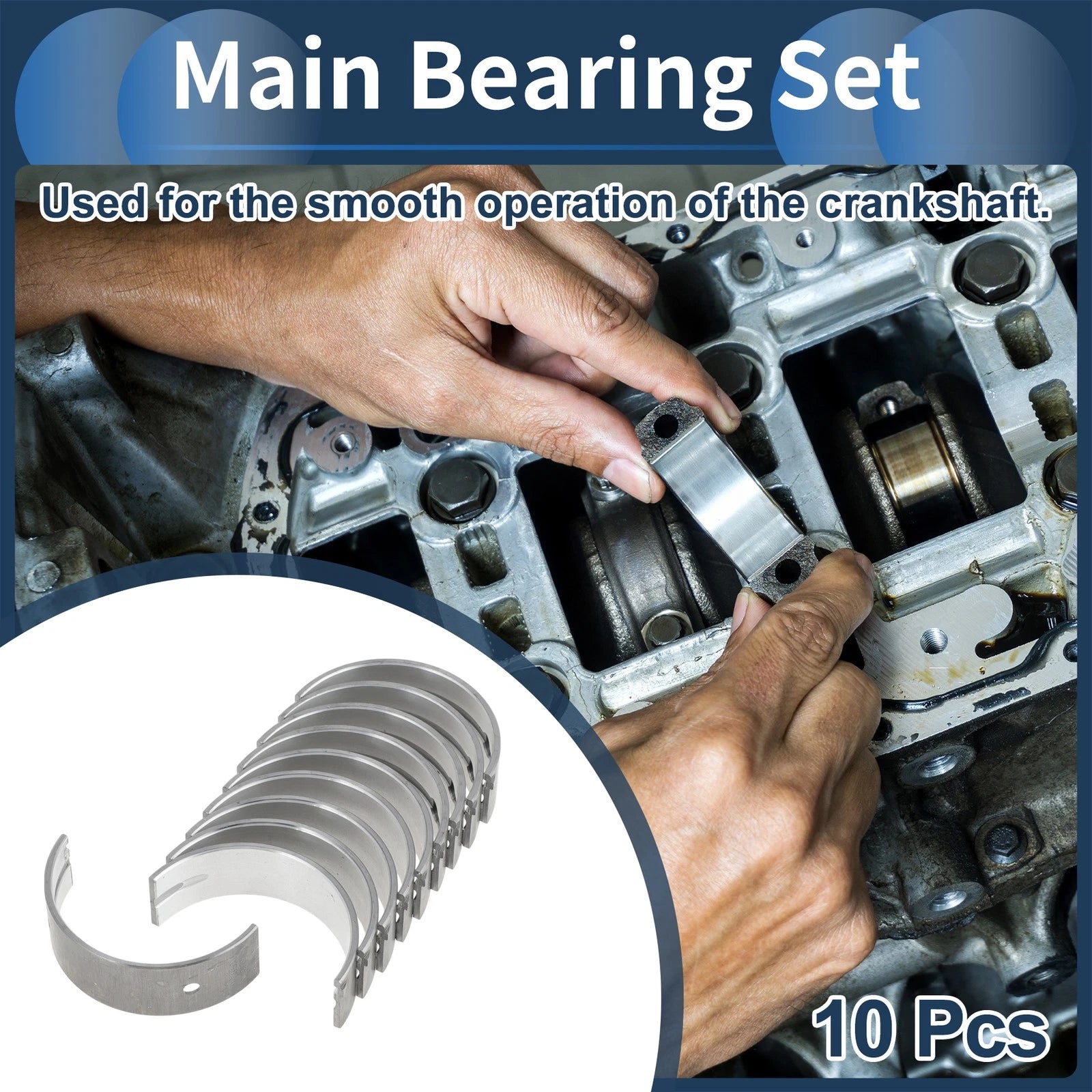 Main Bearing Set No.MD174857 for Mitsubishi Lancer (1991–2007)