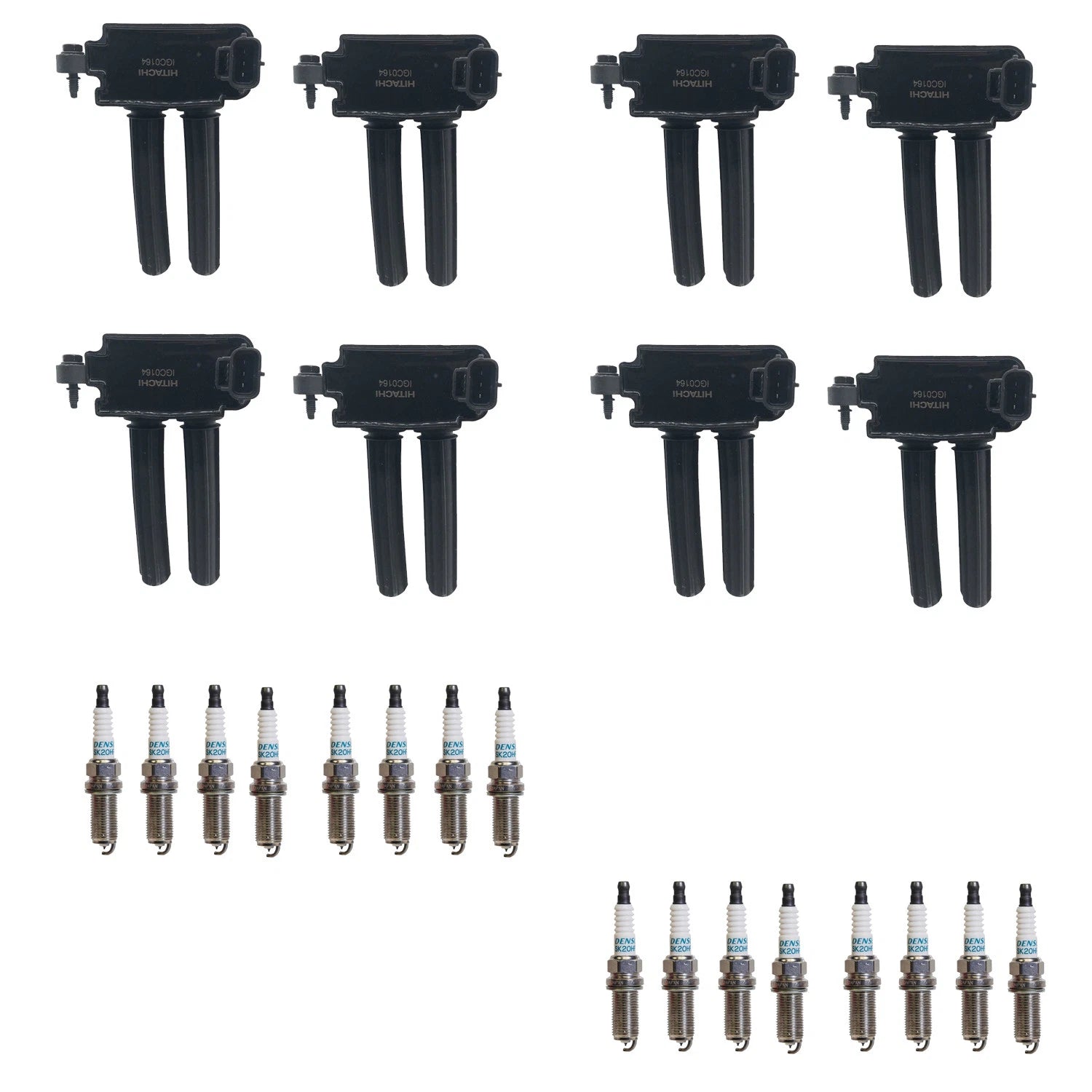Set of 8 Ignition Coils & 16 Denso Iridium Spark Plugs for Ram 2500 (2003–2023)