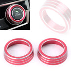 Aluminum Red AC Control Switch Cover Ring for Honda Civic (2016–2017)
